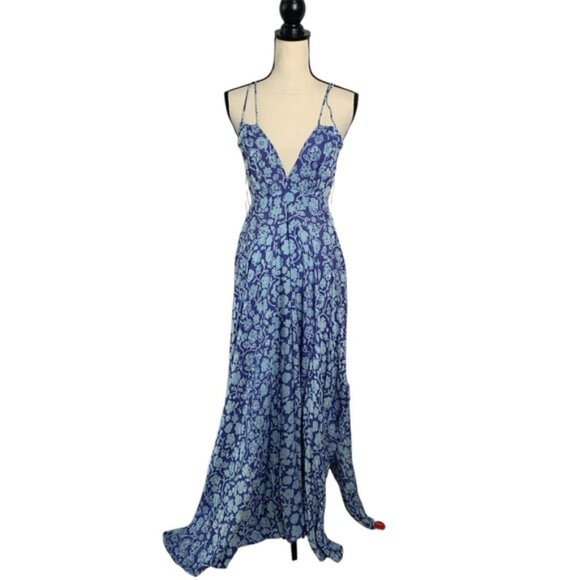 NWT Poupette St Barth Blue Egypt Ollie Maxi Dress - Picture 1 of 12